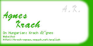 agnes krach business card